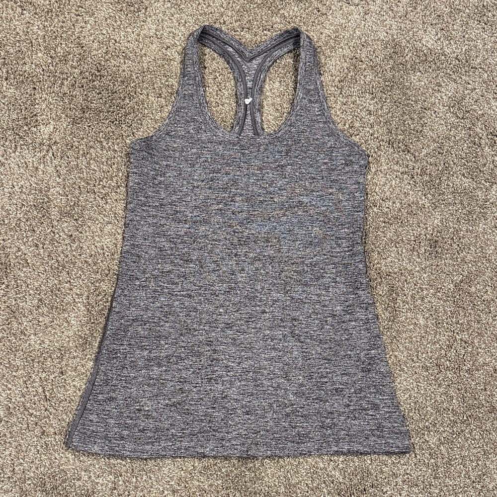 Lululemon Athletica - Charcoal Heathered Grey Racerback Tank Top - size 4 / 6
